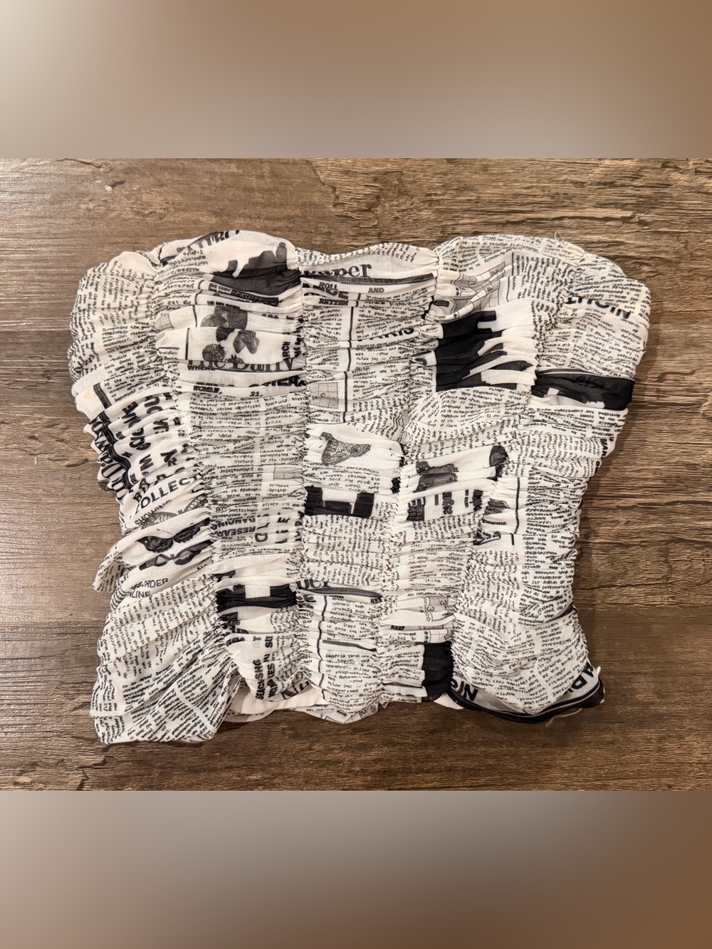 Zara Black & White Newspaper-Print Corset
